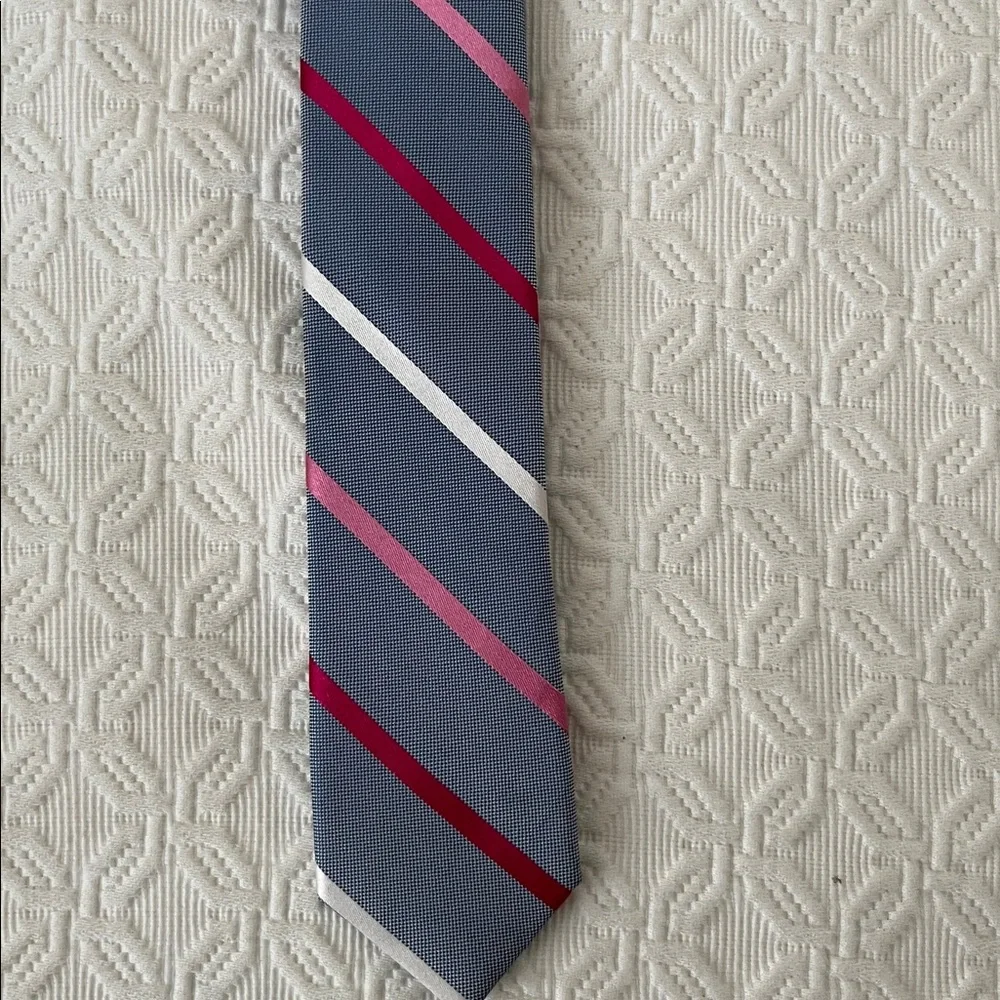 Kids Silk Striped Blue and Pink Tie